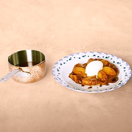 Tarte tatin, vaniljecreme og saltkaramel